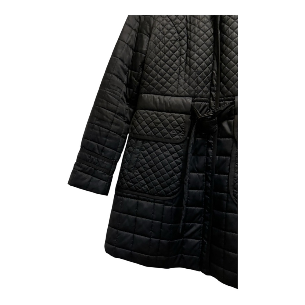 Laundry By Shelli Segal Black Quilted Belted Puffer Coat - Picture 4 of 16